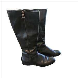 Women's Enzo Angiolini Black Leather Knee-High Boots Size 7